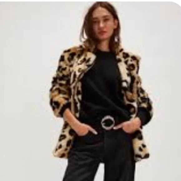Free People Bella Leopard Coat